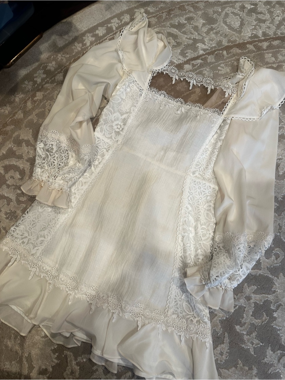 For Love & Lemons Ivory Lace-Trim Chemise